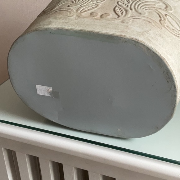 Decorative Painted Embossed Metal Planter - Picture 4 of 7